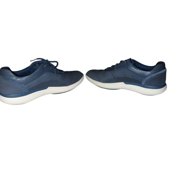 Clarks Unstructured Shoes Sz 8 Wave Walk Blue Suede Comfy Athletic Normcore - Picture 4 of 7